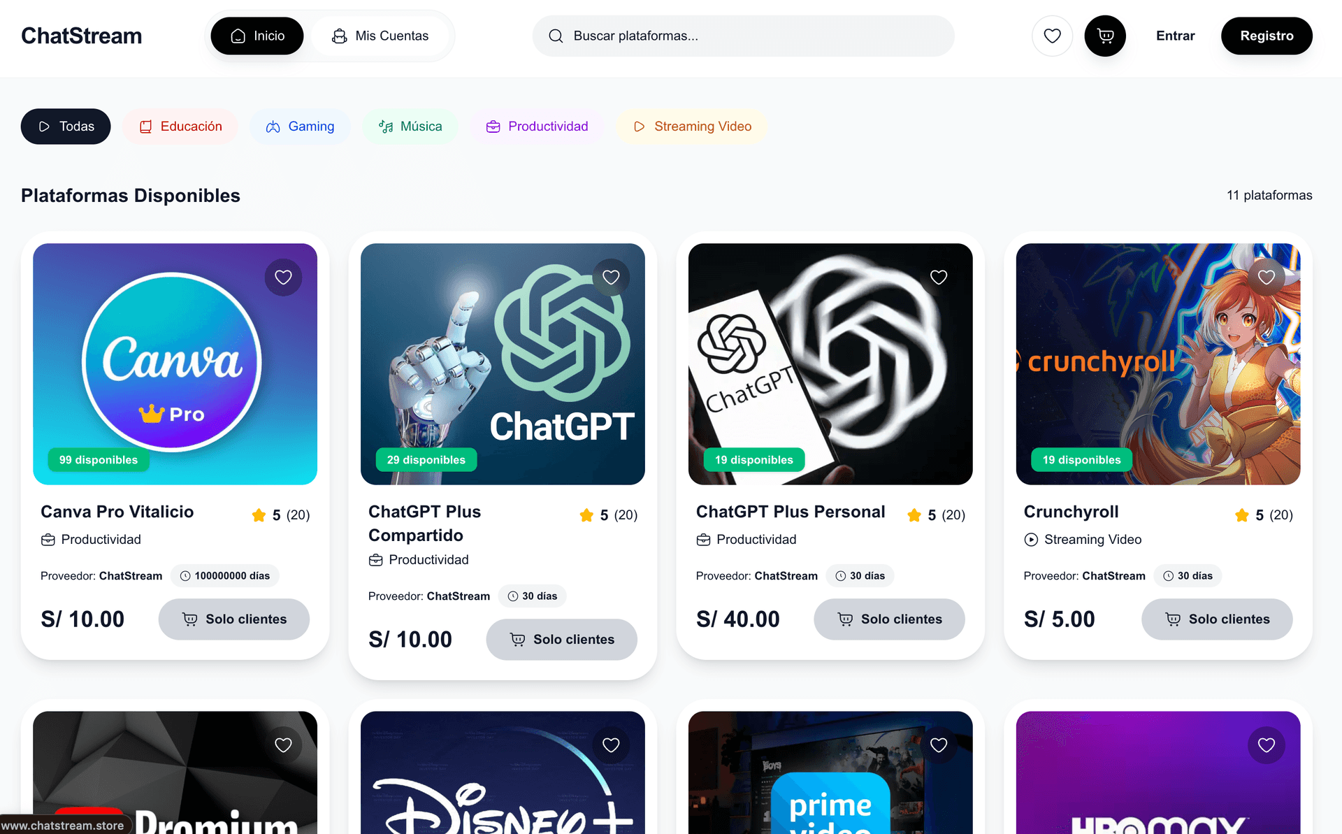 ChatStream Store desktop