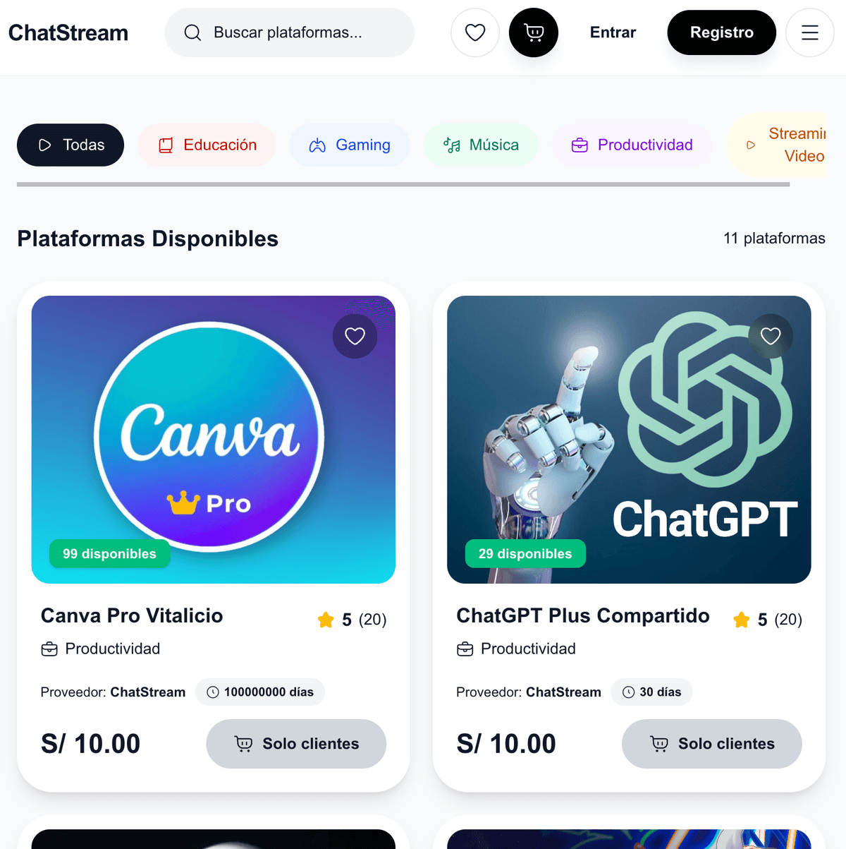 ChatStream Store tablet