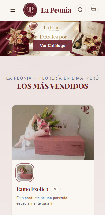 Landing Page Floreria mobile