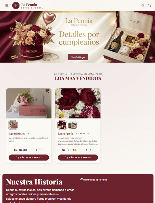 Landing Page Floreria tablet