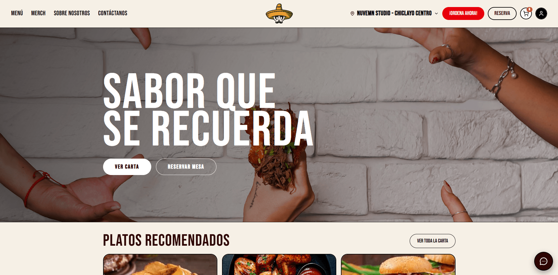 Landign Page Restaurant desktop